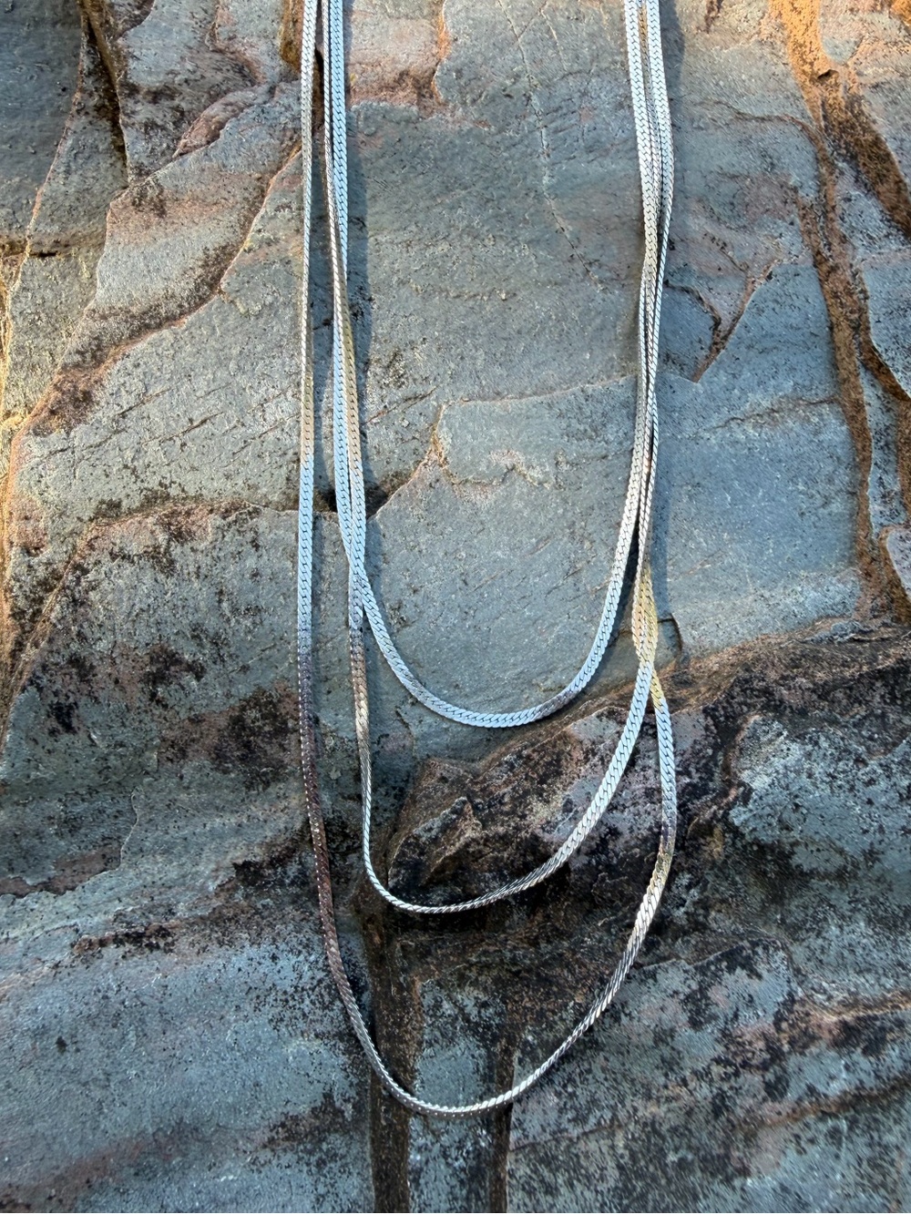 Vintage Monet Multi-Strand Silver Chain Necklace